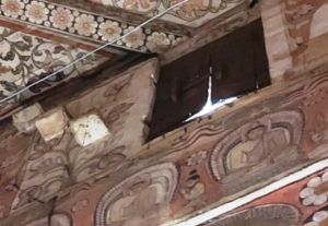 Window and steps to climb in to ceiling